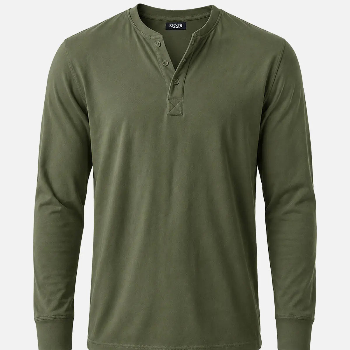 Men's Classic Henley Slim Fit Long Sleeve Shirt Eleven Oasis