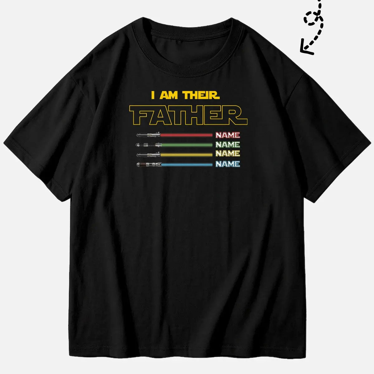 Men's Custom Lightsaber Father's Day Short Sleeve T-Shirt Eleven Oasis