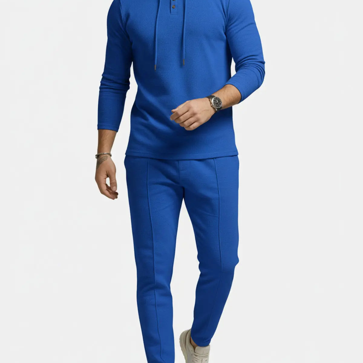Men's Ribbed Hoodie & Tapered Jogger Two-Piece Set ElevenOasis
