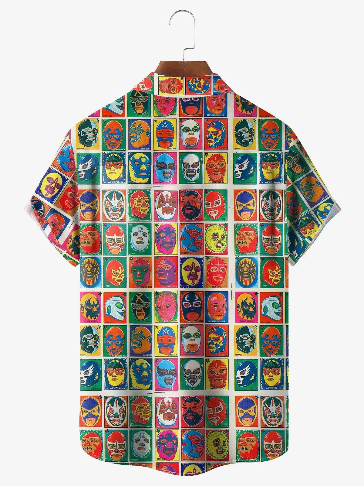 Men's Mexican Lucha Libre Wrestling Masks Short Sleeve Casual ShirtMens short sleeve shirts Big and tall Mens shirts Short sleeve shirts for men Mens 4xl shirts Casual short sleeve shirts