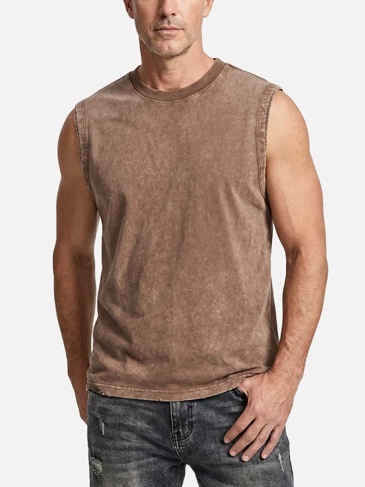 Men's Vintage Washed Cotton Tank Top Eleven Oasis