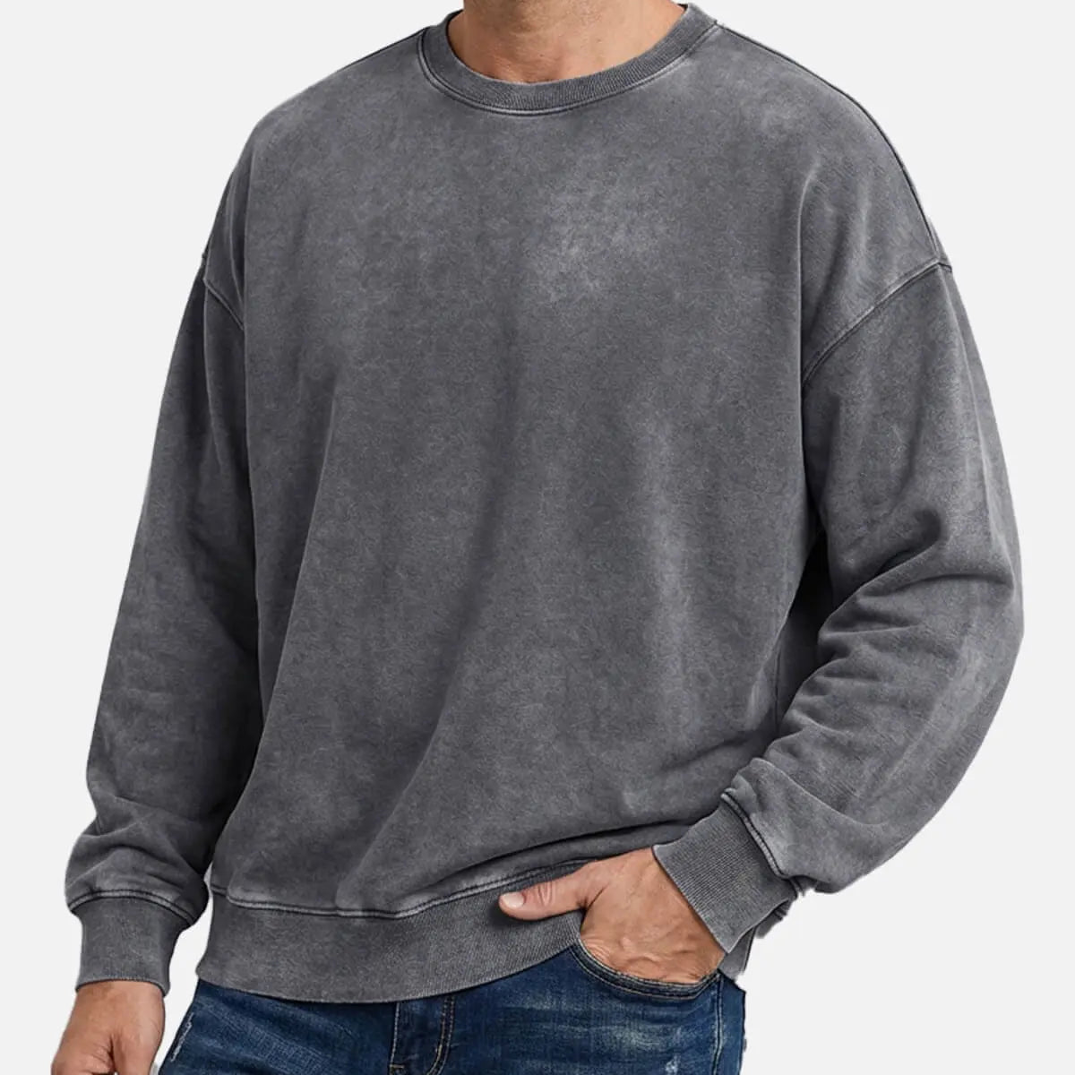 Men's Vintage Washed Cotton Sweatshirt Eleven Oasis