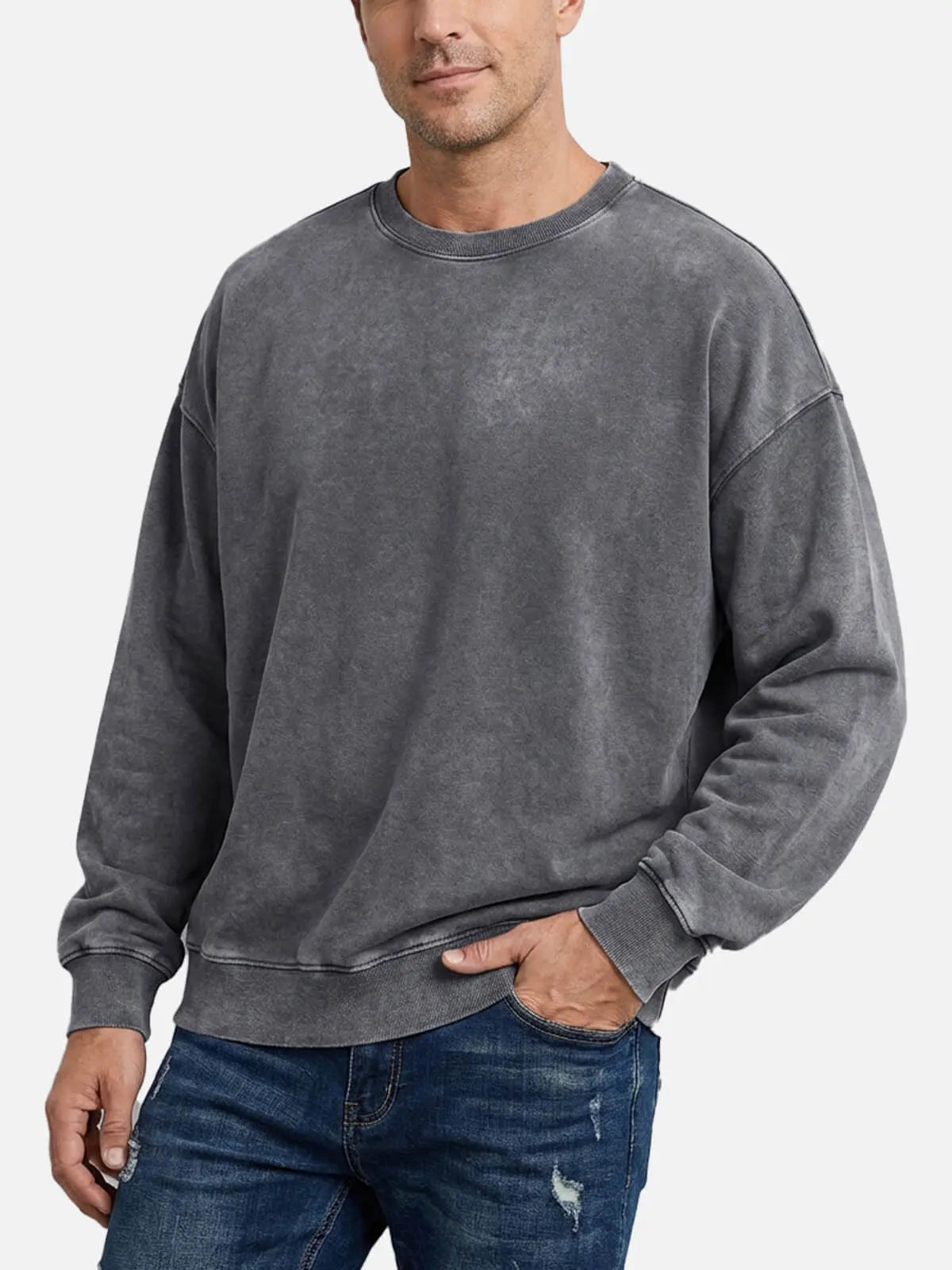 Men's Vintage Washed Cotton Sweatshirt Eleven Oasis