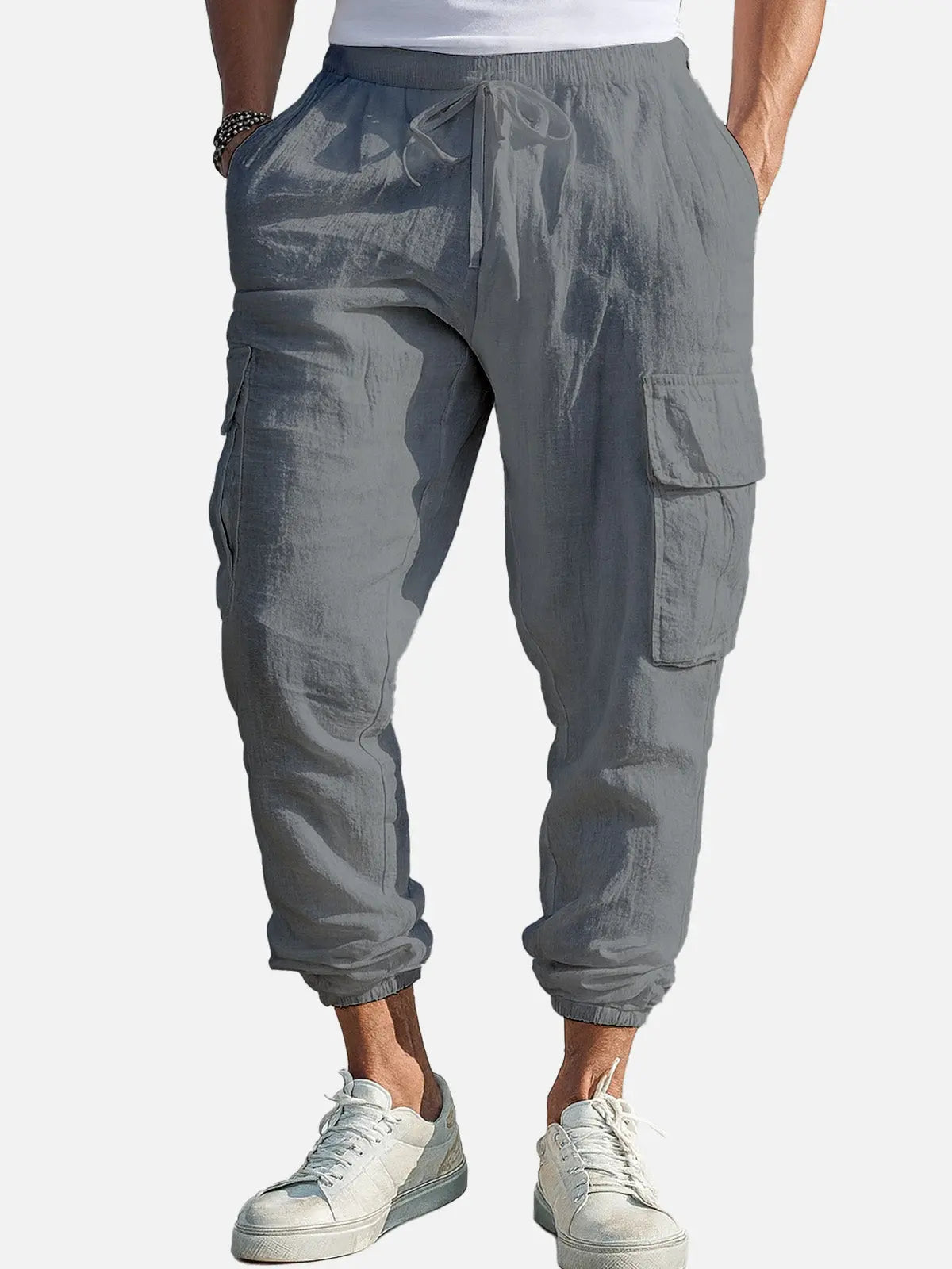 Men's Casual Linen Cargo Jogger Pants ElevenOasis