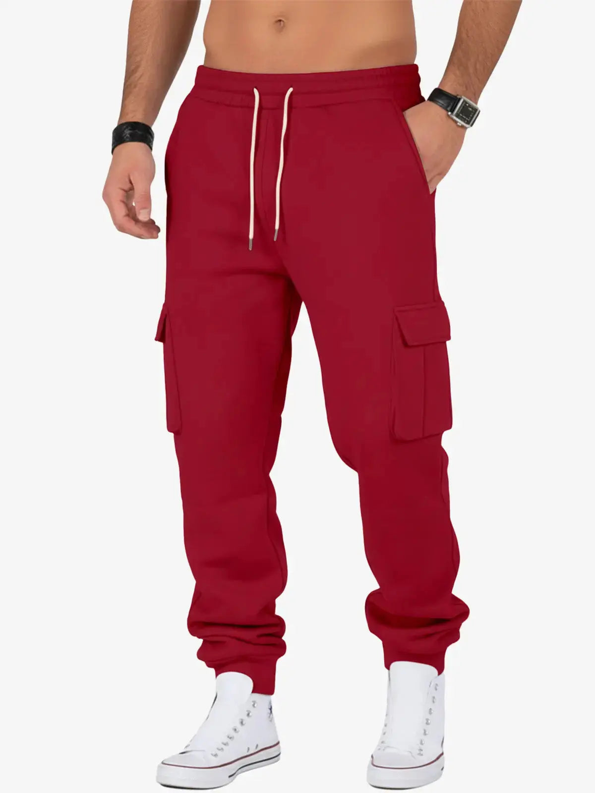 Men's Cargo Pocket Drawstring Jogger Pants ElevenOasis