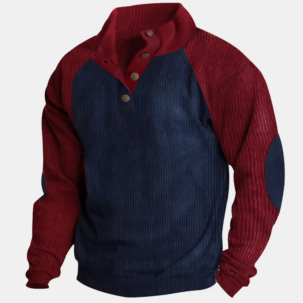 Men's Colorblock Raglan Corduroy Pullover ElevenOasis