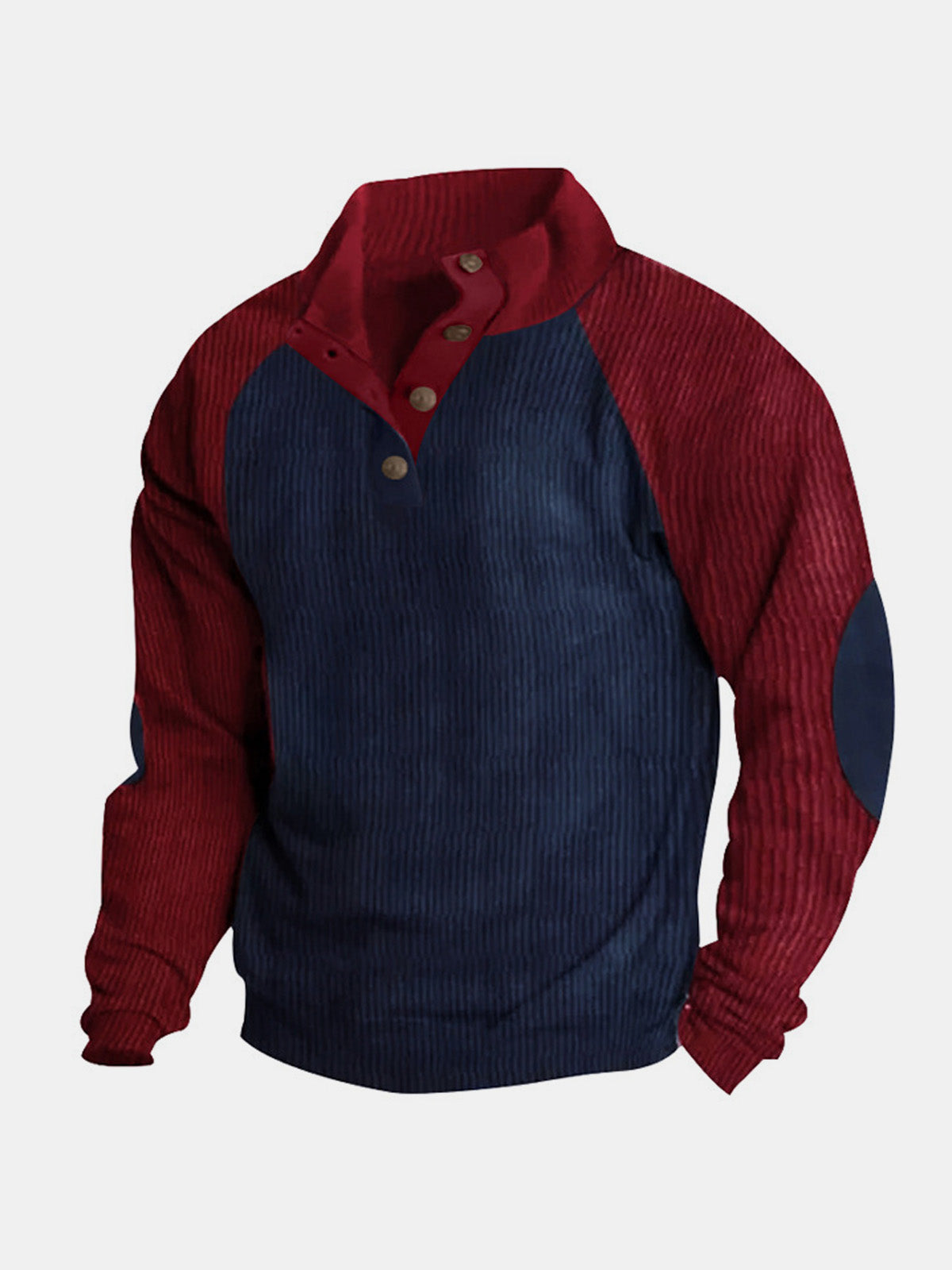 Men's Colorblock Raglan Corduroy Pullover ElevenOasis