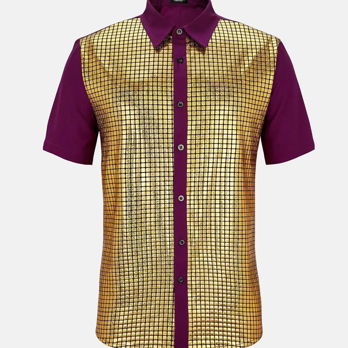 Men's Metallic Grid Short Sleeve Shirt Eleven Oasis