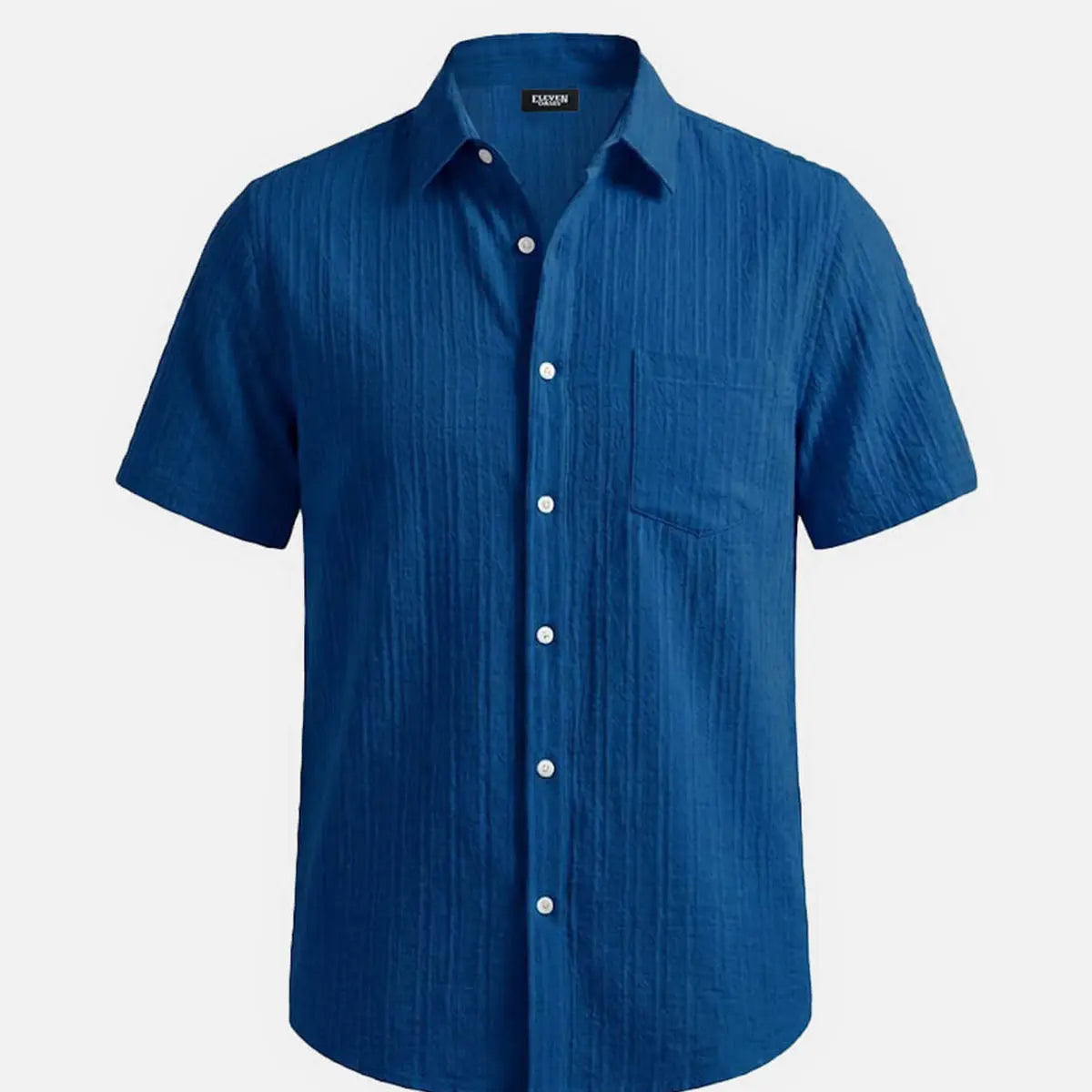 Men's Textured Short Sleeve Button-Up Shirt Eleven Oasis