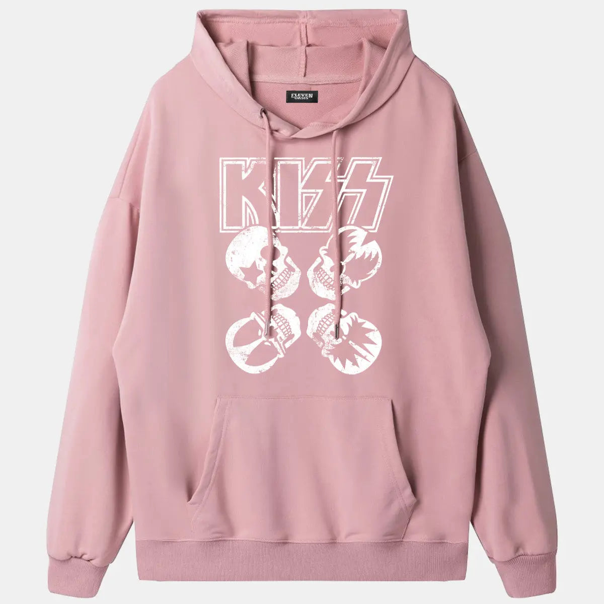 KISS Logo Band Faces Graphic Hoodie Eleven Oasis