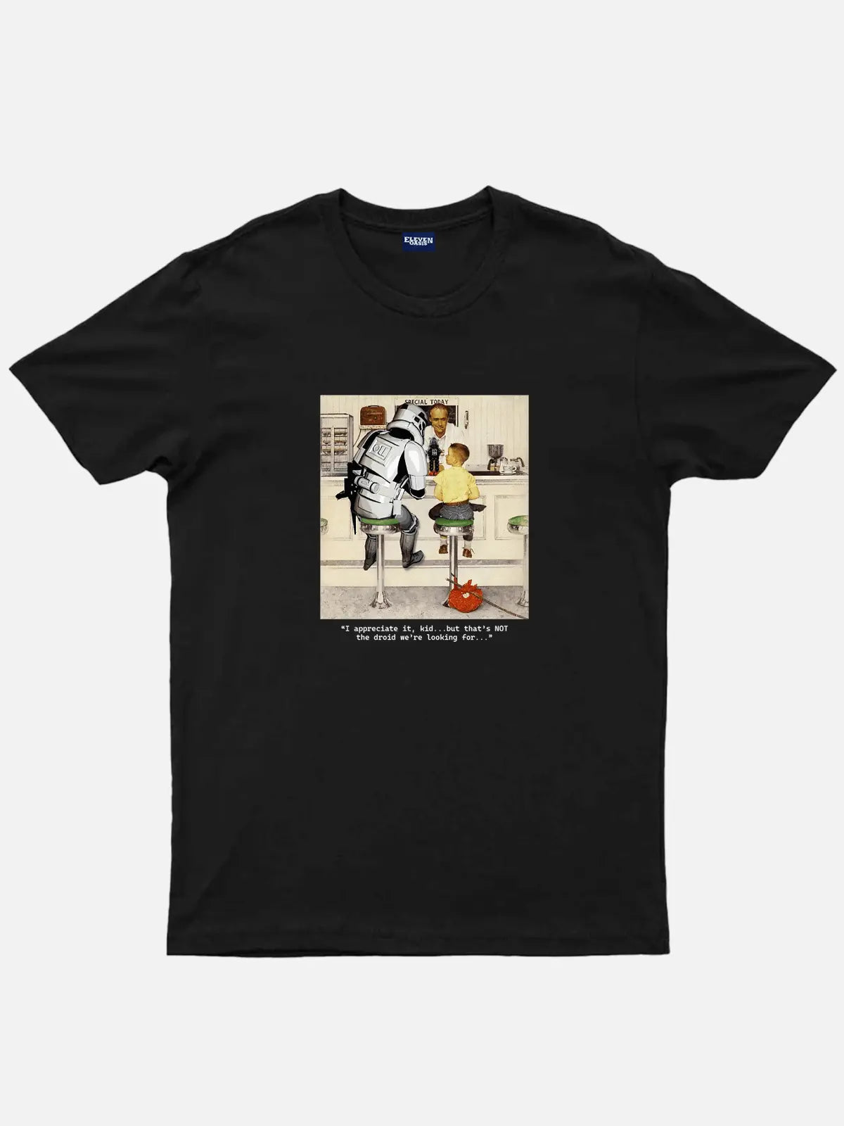 Star Wars Stormtrooper Toy Droid Diner Scene Cotton T-Shirt Eleven Oasis