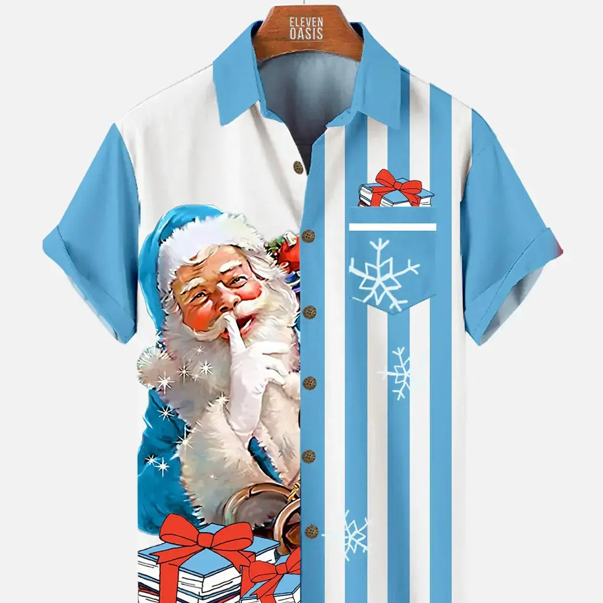 Christmas Striped Men's Short Sleeve ShirtMens short sleeve shirts Big and tall Mens shirts Short sleeve shirts for men Mens 4xl shirts Casual short sleeve shirts