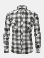 Men's Plaid Button-Down Long Sleeve Shirt ElevenOasis