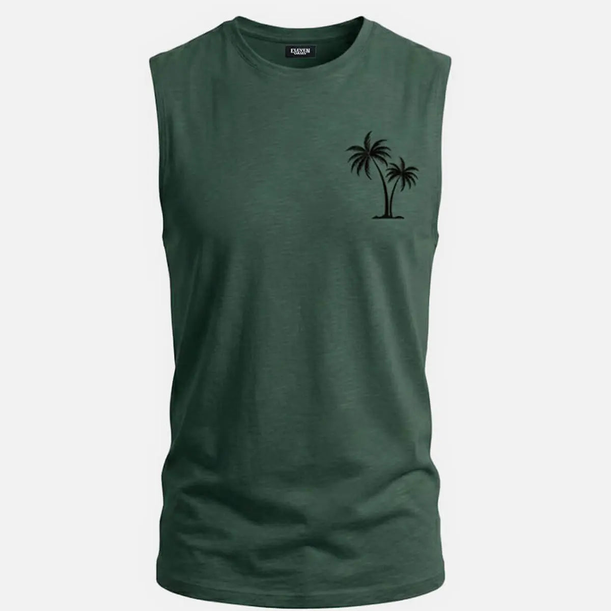 Men's Palm Graphic Crew Neck Tank Top ElevenOasis