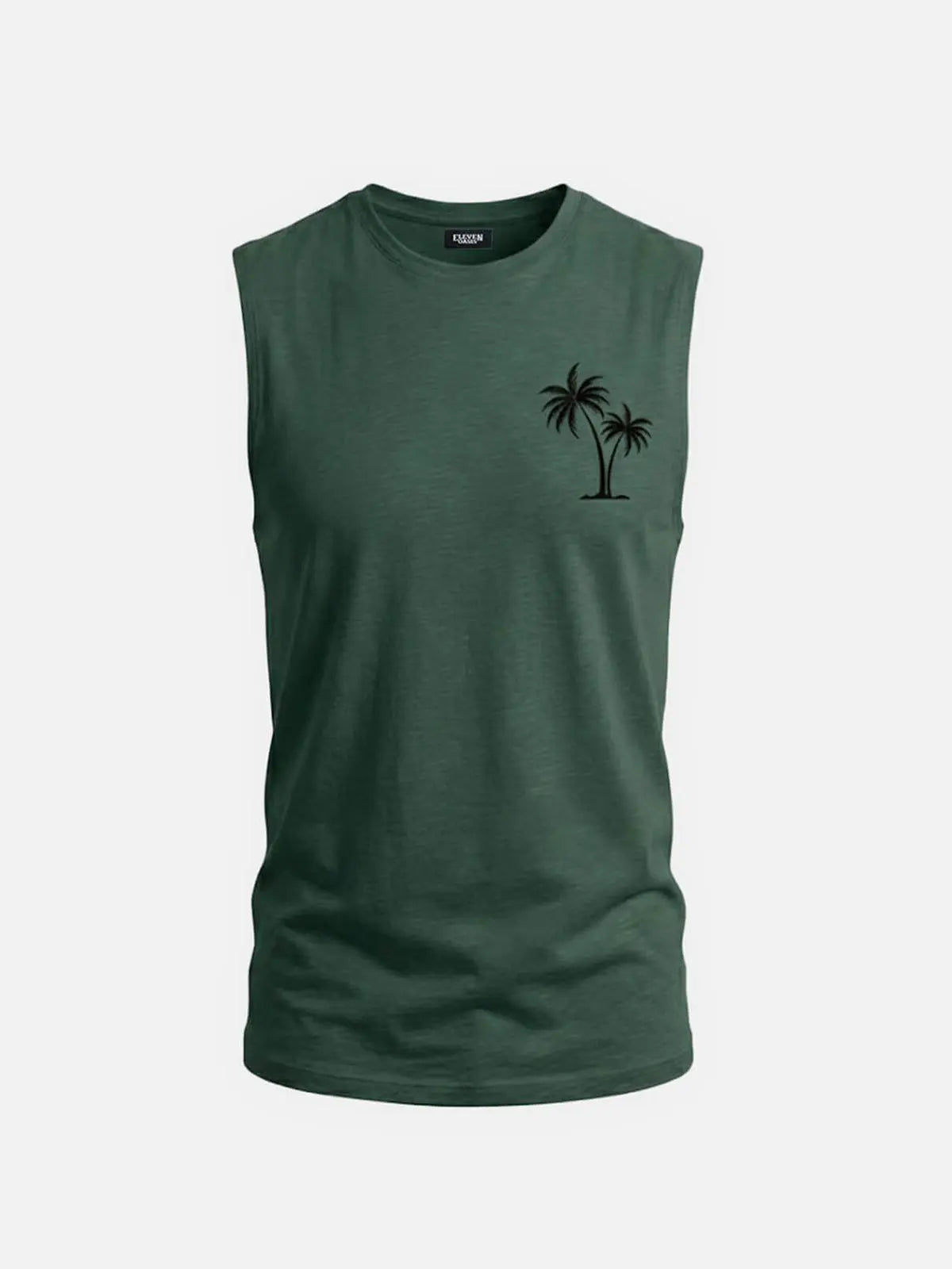 Men's Palm Graphic Crew Neck Tank Top ElevenOasis