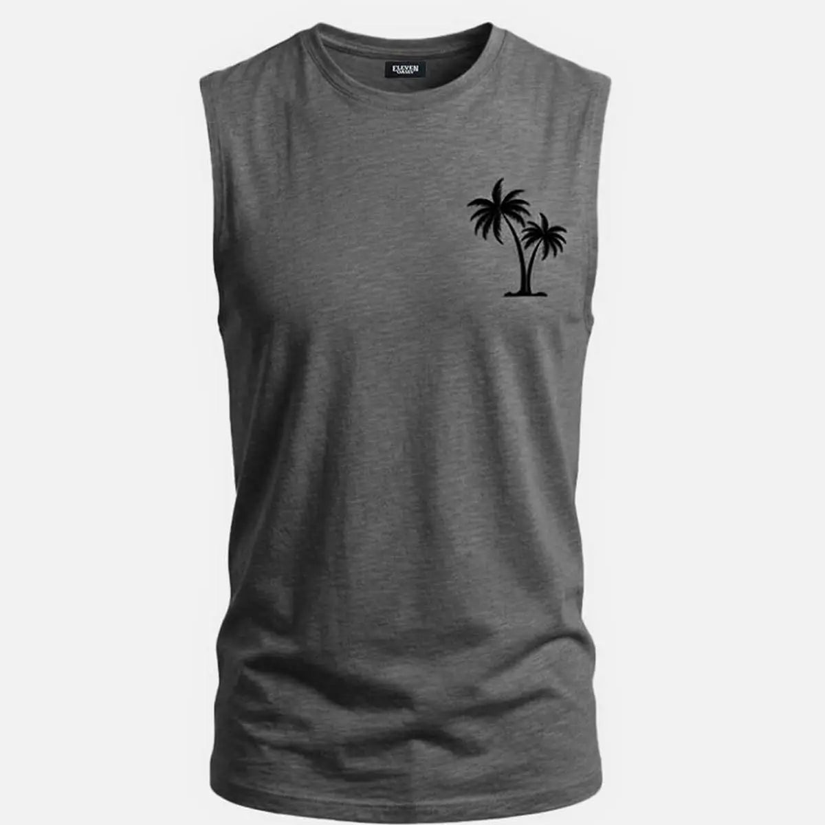 Men's Palm Graphic Crew Neck Tank Top ElevenOasis