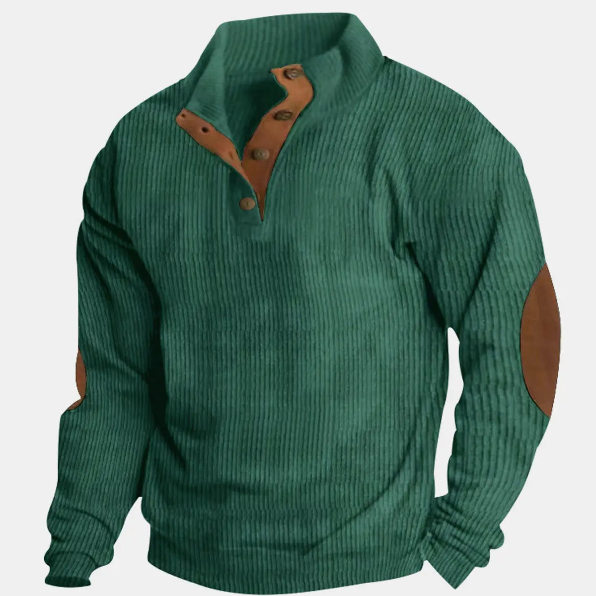 Men's Corduroy-Style Pullover Sweatshirt ElevenOasis