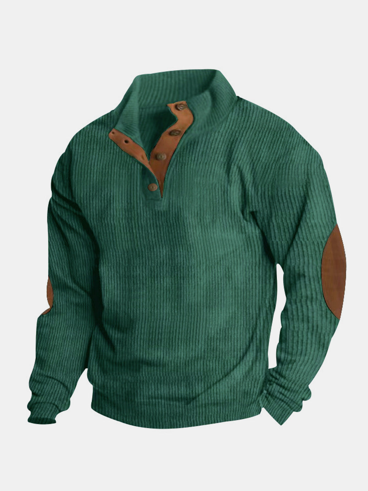 Men's Corduroy-Style Pullover Sweatshirt ElevenOasis
