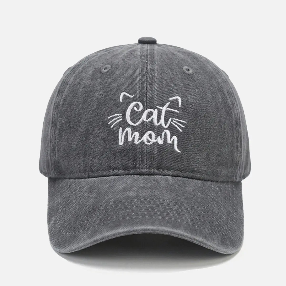 Cat Mom Washed Cotton Baseball Cap Eleven Oasis