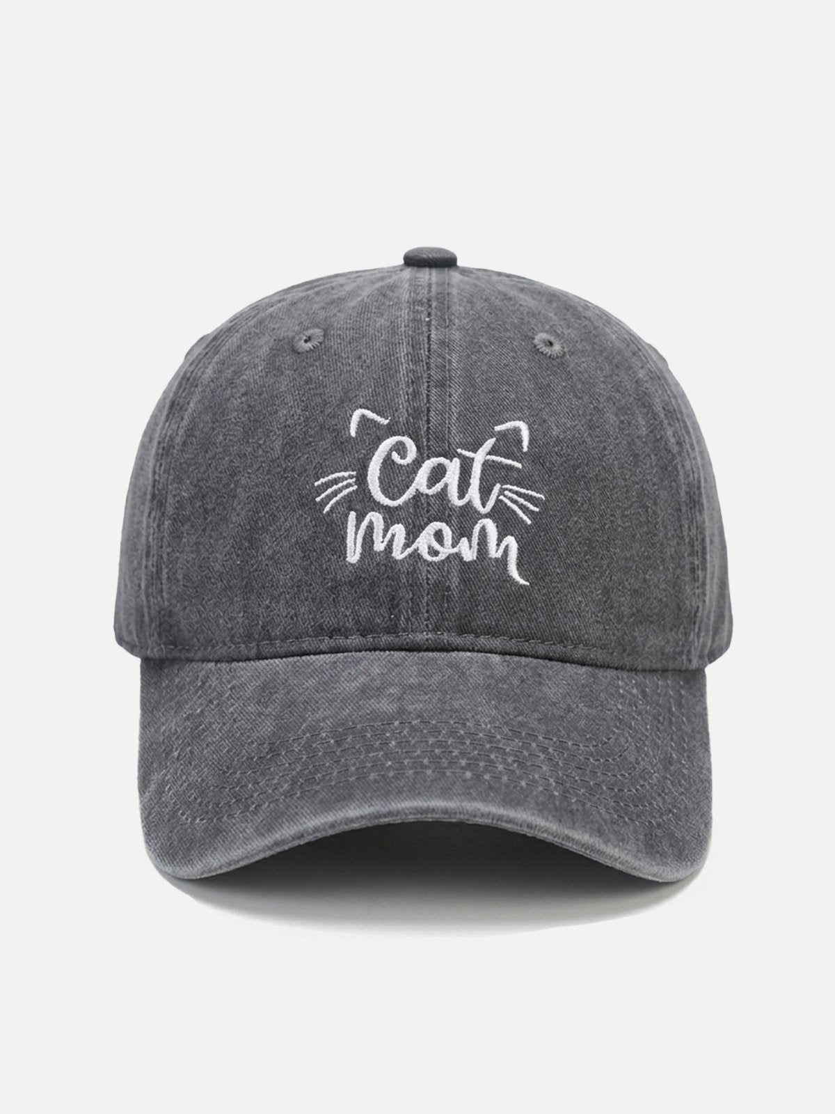 Cat Mom Washed Cotton Baseball Cap Eleven Oasis