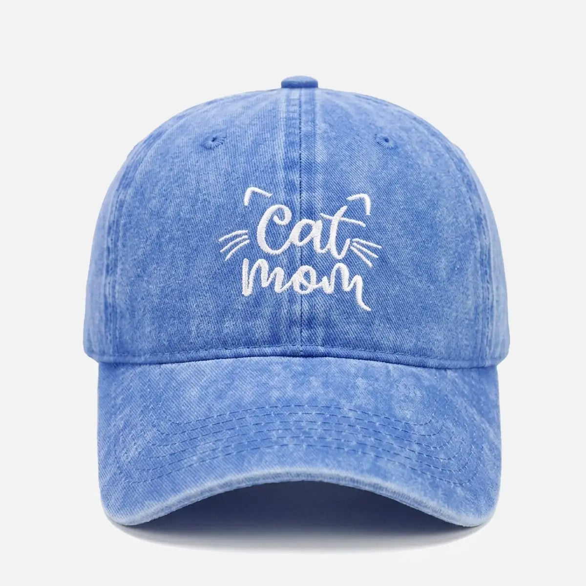 Cat Mom Washed Cotton Baseball Cap ElevenOasis
