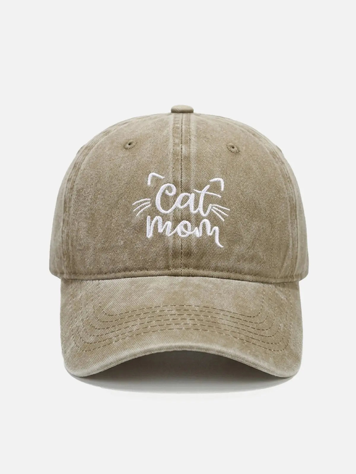 Cat Mom Washed Cotton Baseball Cap ElevenOasis