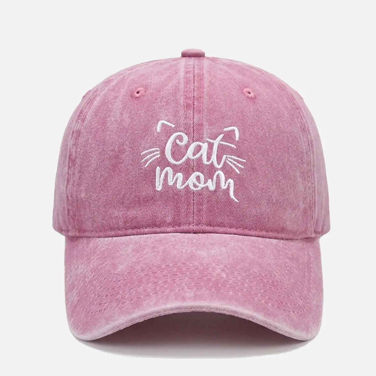 Cat Mom Washed Cotton Baseball Cap Eleven Oasis