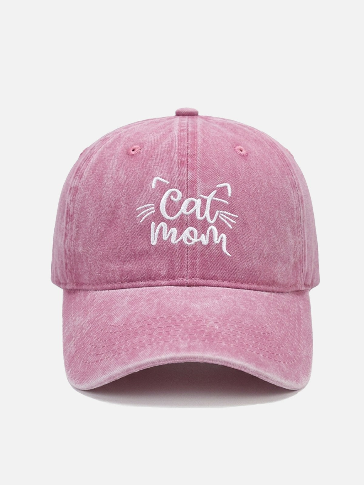 Cat Mom Washed Cotton Baseball Cap Eleven Oasis