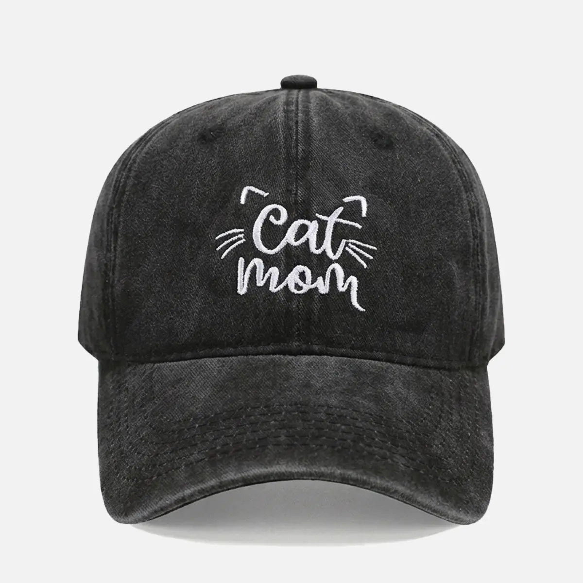 Cat Mom Washed Cotton Baseball Cap Eleven Oasis