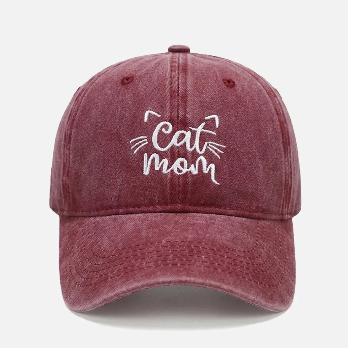 Cat Mom Washed Cotton Baseball Cap ElevenOasis