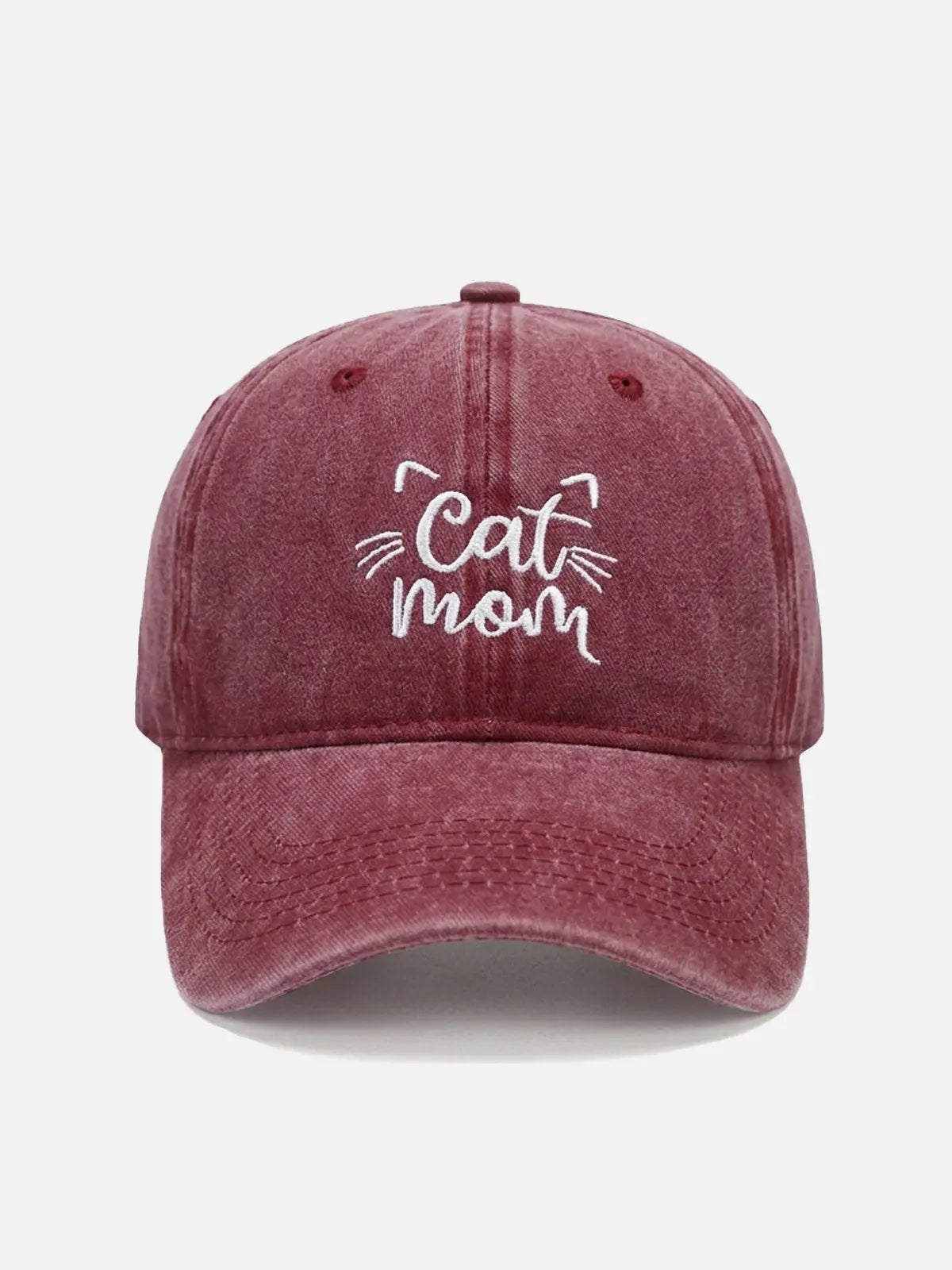 Cat Mom Washed Cotton Baseball Cap ElevenOasis