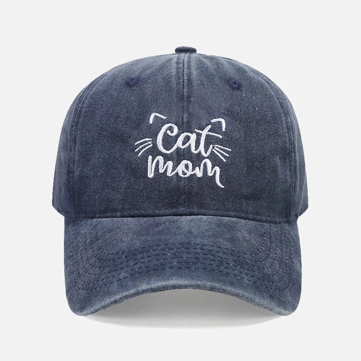 Cat Mom Washed Cotton Baseball Cap Eleven Oasis