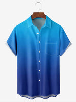 Men's Casual Everyday Blue Ombre Short Sleeve ShirtMens short sleeve shirts Big and tall Mens shirts Short sleeve shirts for men Mens 4xl shirts Casual short sleeve shirts