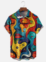 Men's Abstract Art Face Lips Short Sleeve ShirtMens short sleeve shirts Big and tall Mens shirts Short sleeve shirts for men Mens 4xl shirts Casual short sleeve shirts