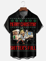 Men's Funny Merry Christmas the Shitter's Full Short Sleeve Shirt, mens short sleeve shirts???¨¬o?big and tall mens shirts???¨¬o?short sleeve shirts for men???¨¬o?mens 4xl shirts???¨¬o?casual short sleeve shirts