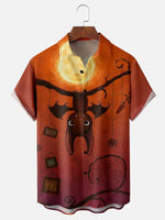 Men's Cute Halloween Bat Hanging Upside Down Short Sleeve ShirtMens short sleeve shirts Big and tall Mens shirts Short sleeve shirts for men Mens 4xl shirts Casual short sleeve shirts