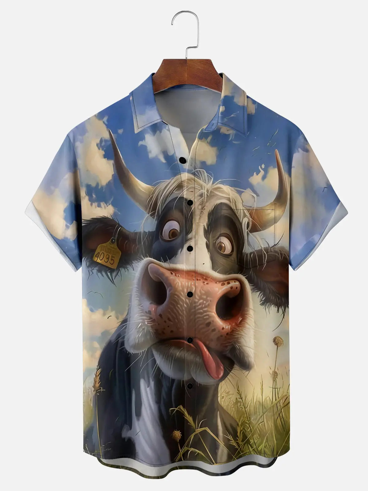 Men's Derpy Cow Short Sleeve ShirtMens short sleeve shirts Big and tall Mens shirts Short sleeve shirts for men Mens 4xl shirts Casual short sleeve shirts