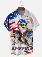 Men's American Flag Fireworks Cool Eagles Short Sleeve ShirtMens short sleeve shirts Big and tall Mens shirts Short sleeve shirts for men Mens 4xl shirts Casual short sleeve shirts