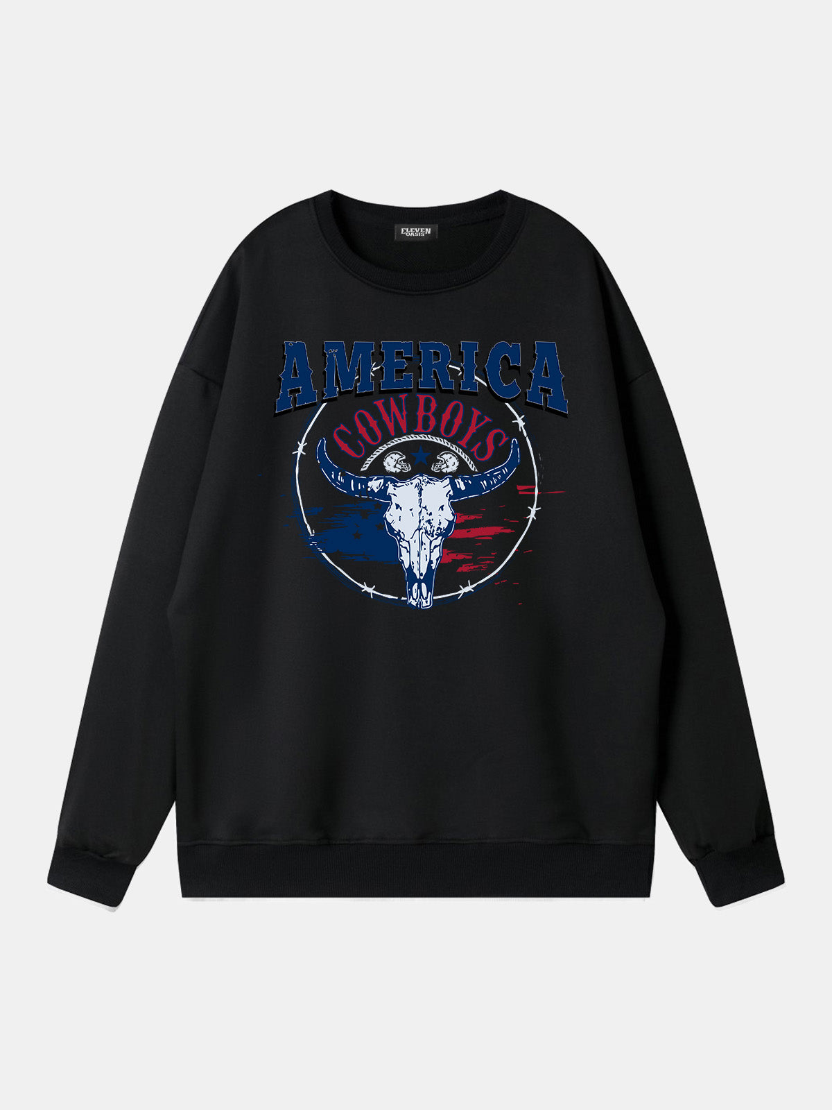America Cowboys Skull Graphic Sweatshirt Eleven Oasis