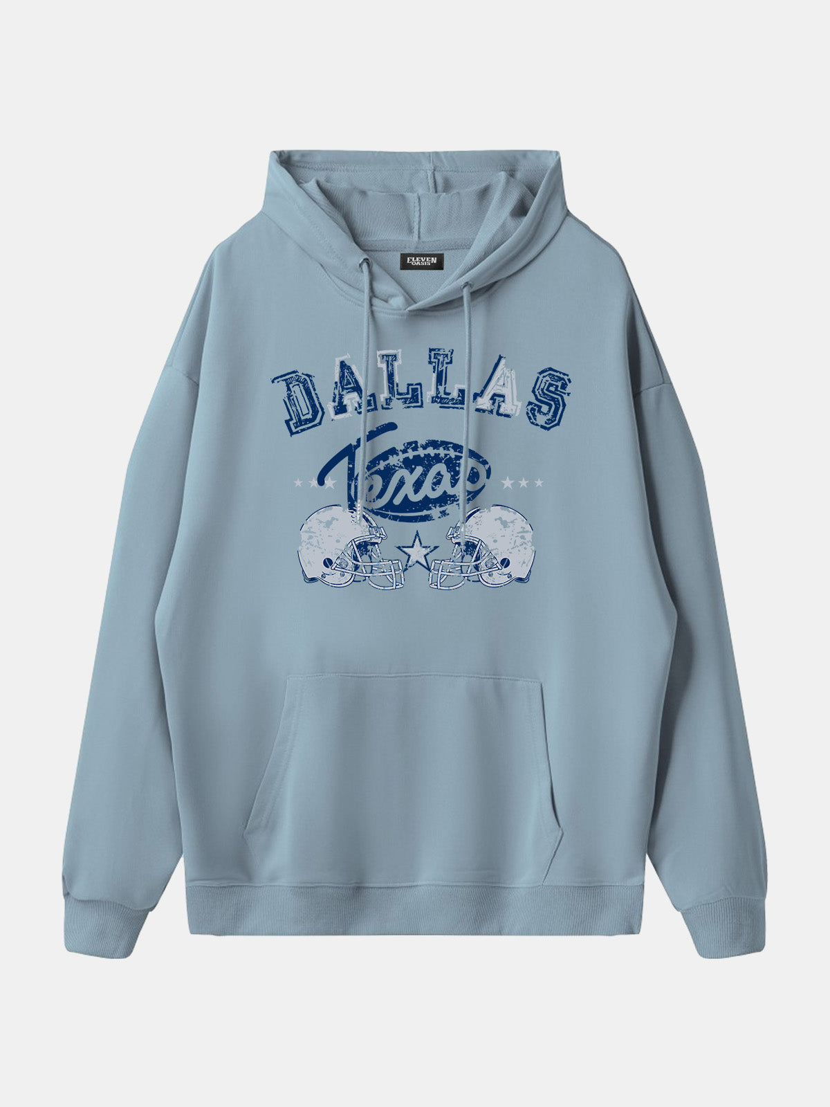 Dallas Texas Football Helmets Graphic Hoodie Eleven Oasis