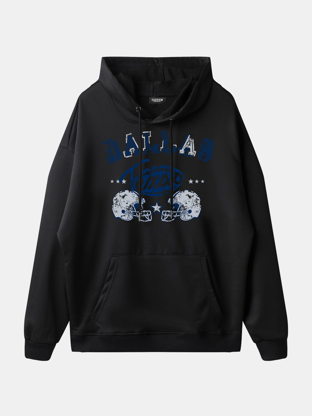 Dallas Texas Football Helmets Graphic Hoodie Eleven Oasis