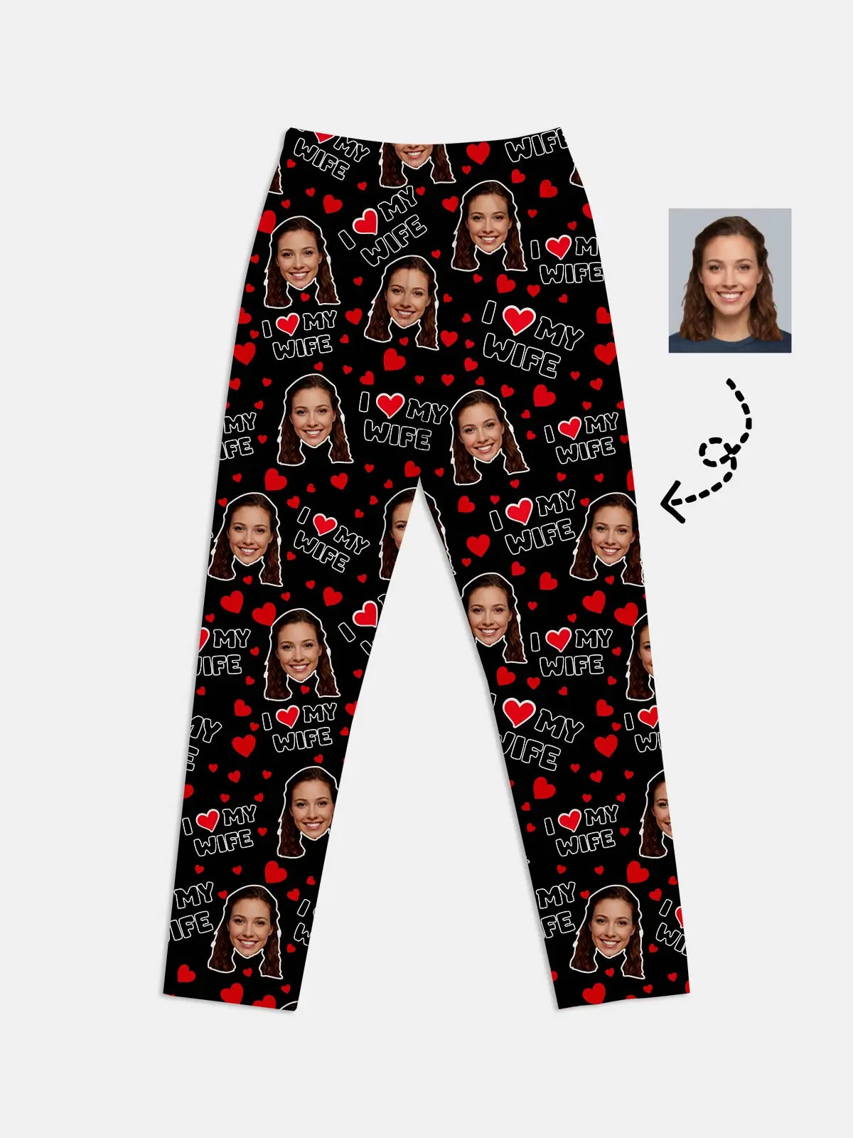 Custom Couples Pajama Set - I Heart My Wife / I Heart My Hubby (Sold individually) ElevenOasis