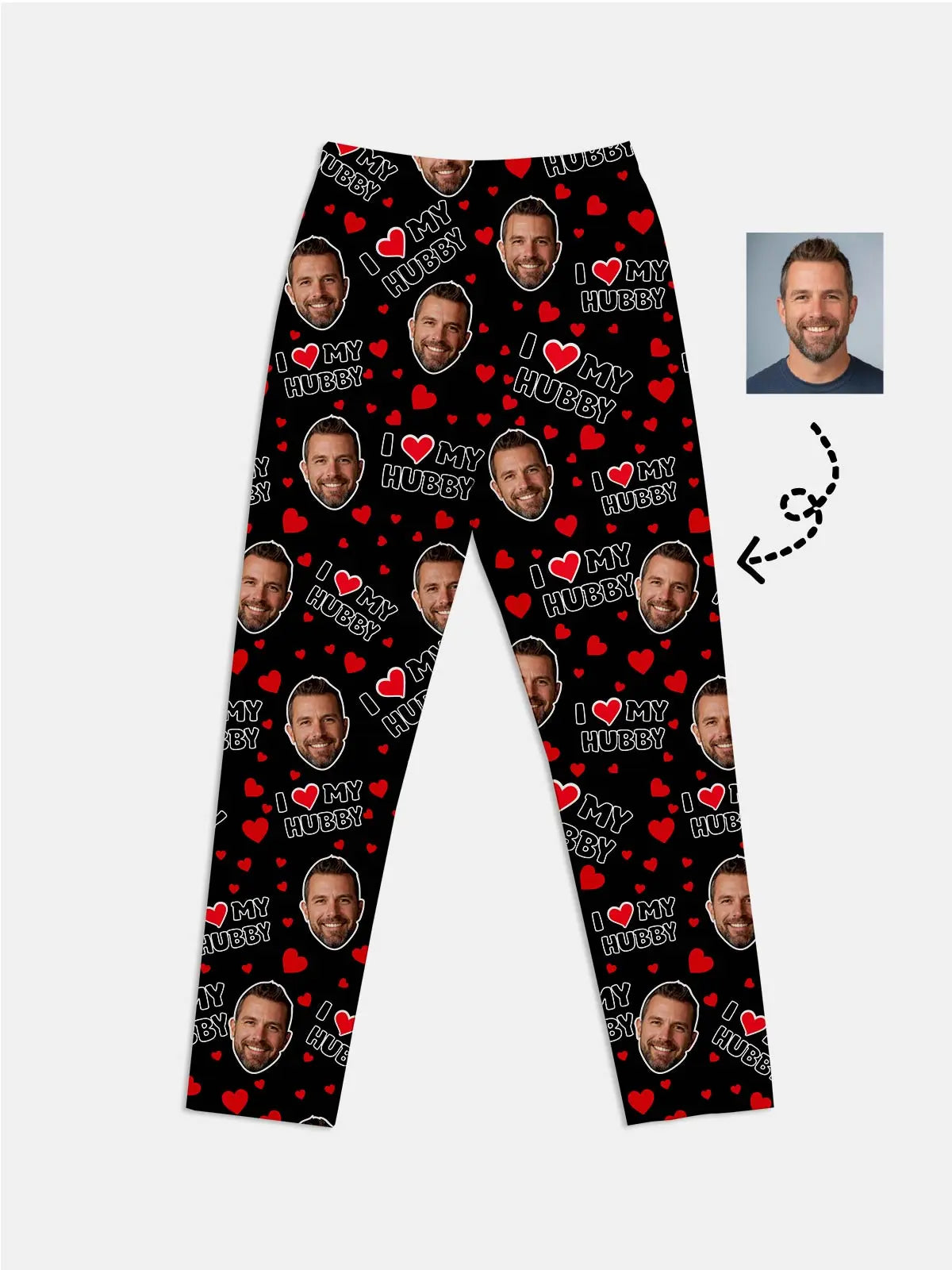 Custom Couples Pajama Set - I Heart My Wife / I Heart My Hubby (Sold individually) ElevenOasis