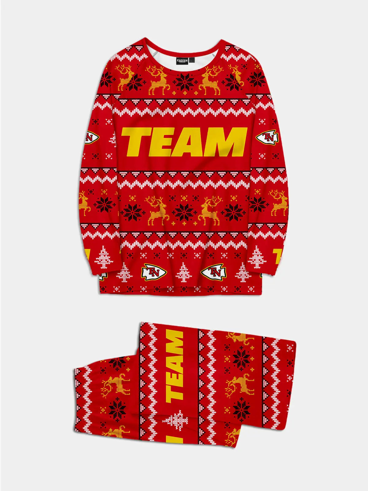 Custom American Football Team Pajama Set - Game Day Red Eleven Oasis