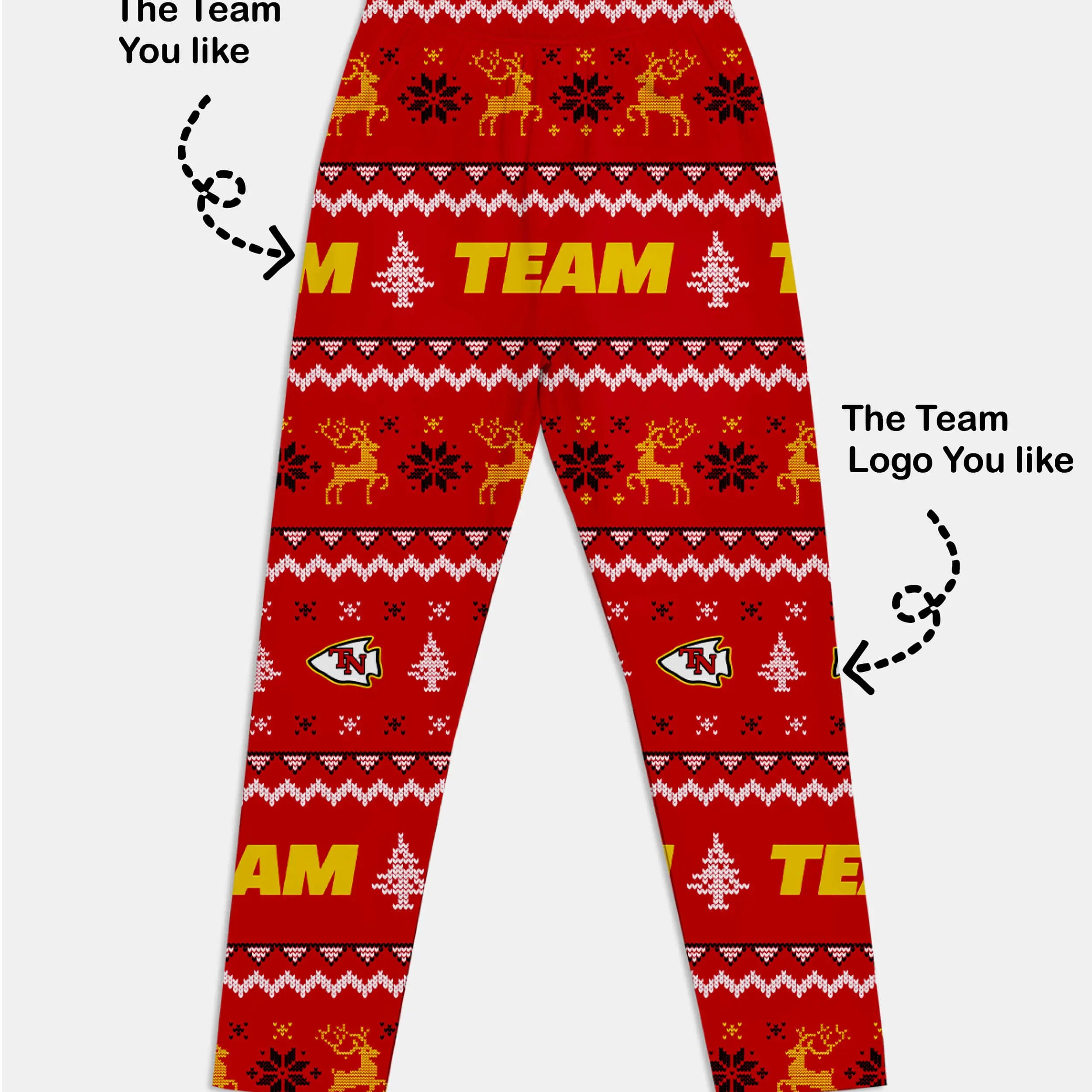 Custom American Football Team Pajama Set - Game Day Red Eleven Oasis