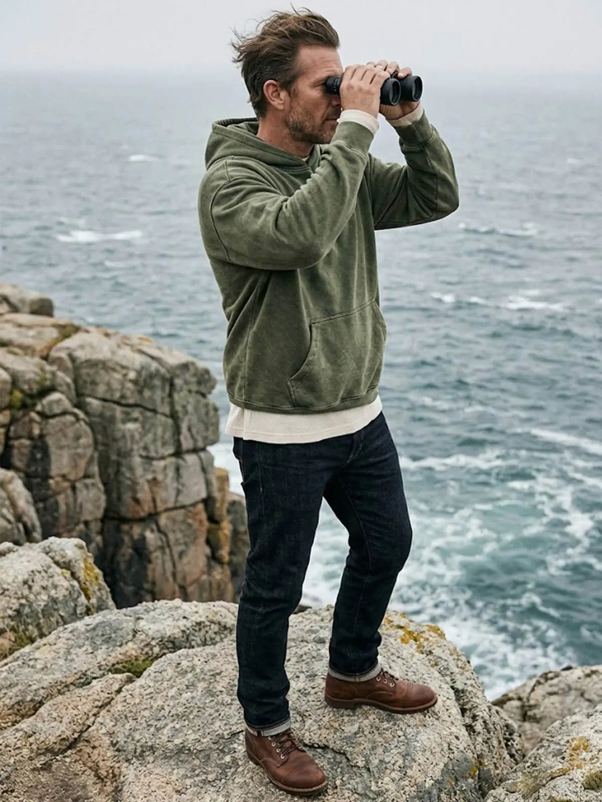 Men's Vintage Washed Cotton Hoodie Eleven Oasis