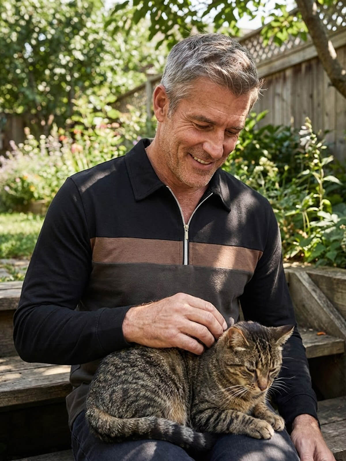 Men's Classic Long Sleeve Quarter-Zip Polo Shirt Eleven Oasis