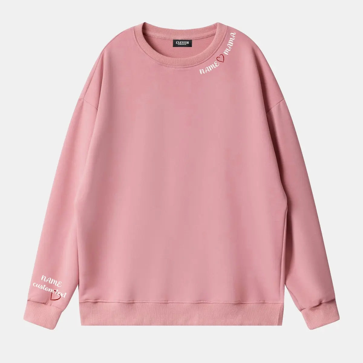 Custom Name Heart Mama Sweatshirt Eleven Oasis