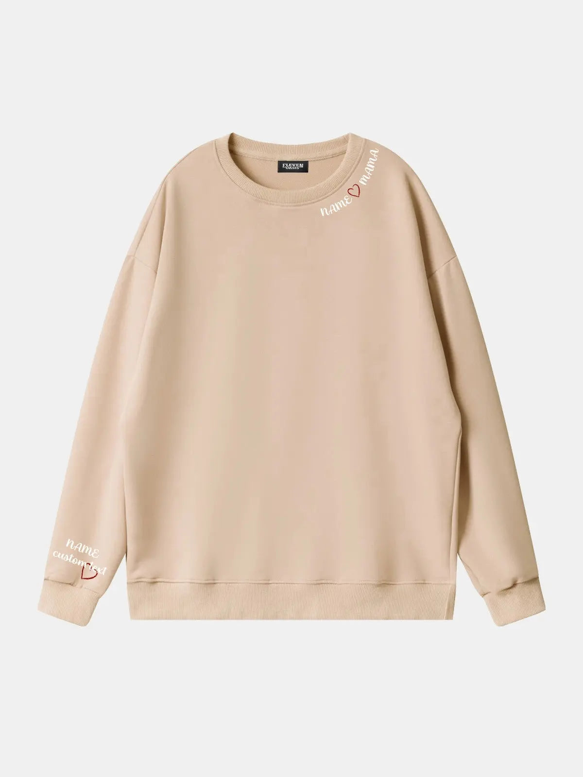 Custom Name Heart Mama Sweatshirt Eleven Oasis