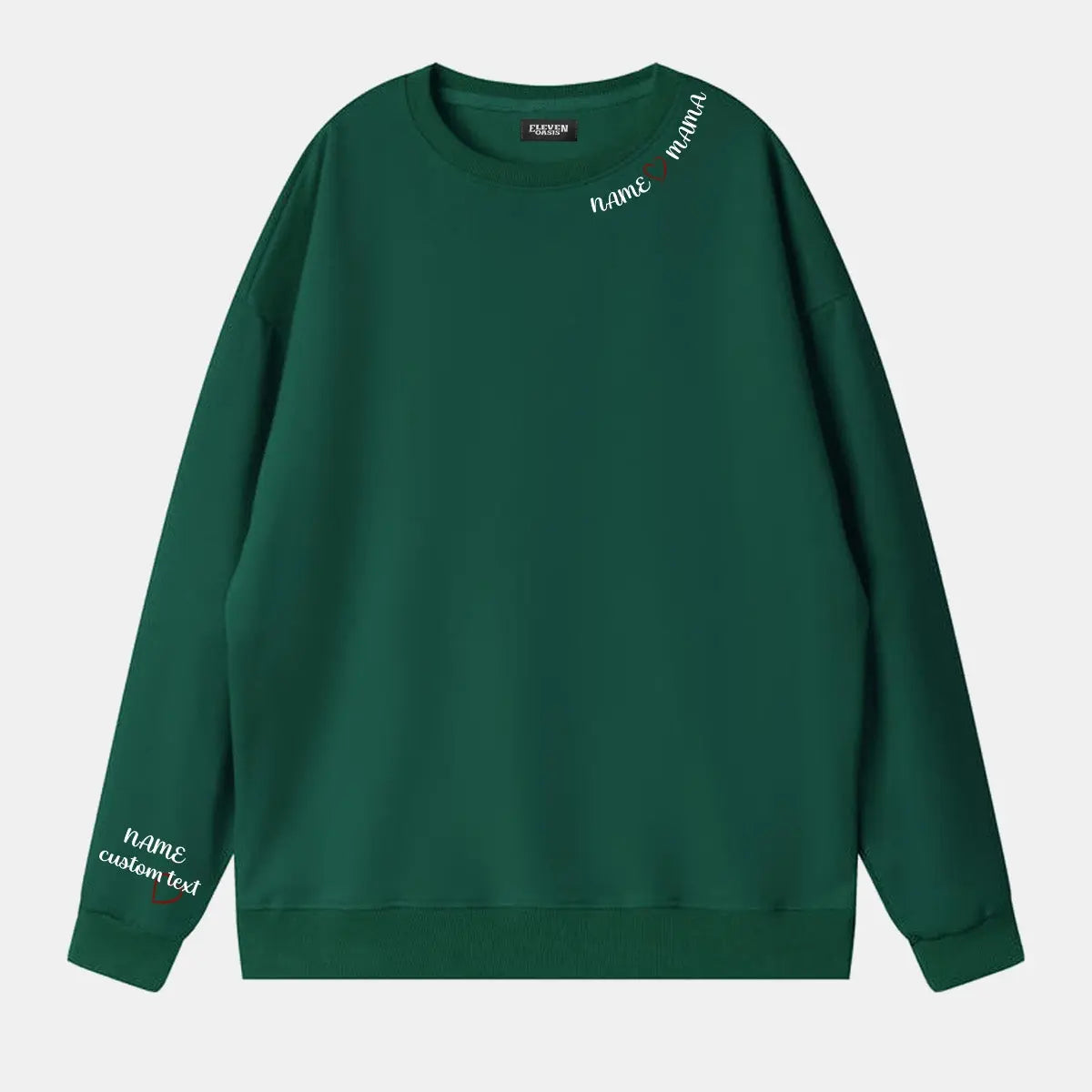 Custom Name Heart Mama Sweatshirt Eleven Oasis